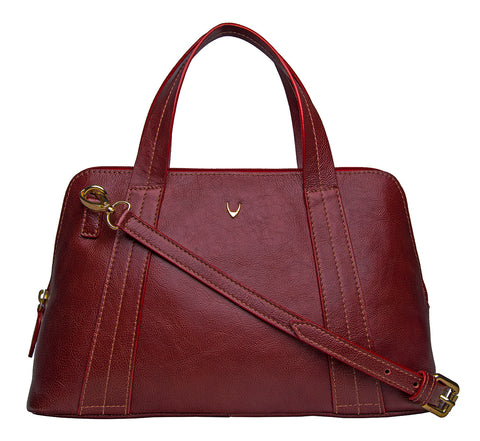 Hidesign Cerys Leather Satchel Bag Red