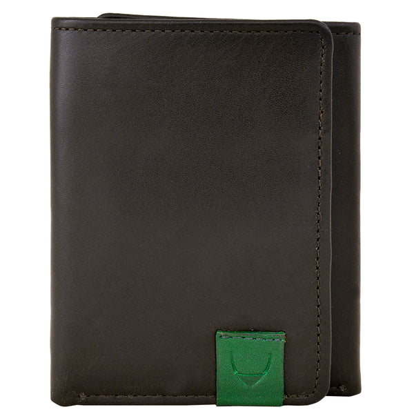 Hidesign Dylan Compact Trifold Leather Wallet with ID Window Black