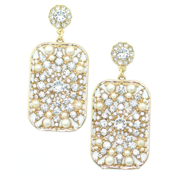 Kristin Perry Caged Crystal Chandelier Earrings Gold