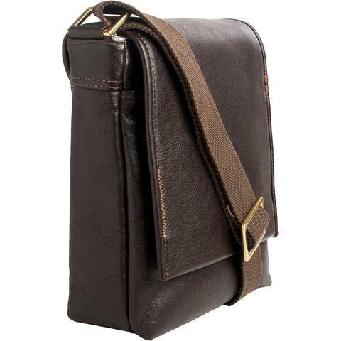 Hidesign Seattle Unisex Leather Crossbody Messenger Bag Brown