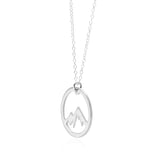 Sincerely Silver Circle Mountain Necklace Sterling Silver Adventure Necklace