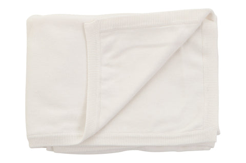 Sweet Peanut cotton cashmere blanket White