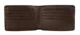 Hidesign Angle Stitch Leather Slim Bifold Wallet Brown
