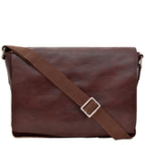 Hidesign Fred Leather Business Laptop Messenger Cross Body Bag Brown