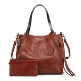 Old Trend Daisy Leather Tote with Coin Purse
