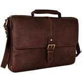 Hidesign Charles Leather 15" Laptop Compatible Briefcase Work Bag Brown