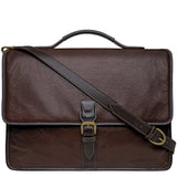 Hidesign Harrison Buffalo Leather Laptop Briefcase Brown