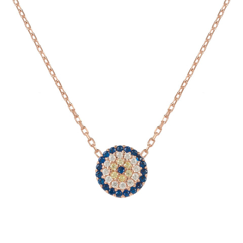LATELITA LONDON Evil Eye Necklace Rosegold