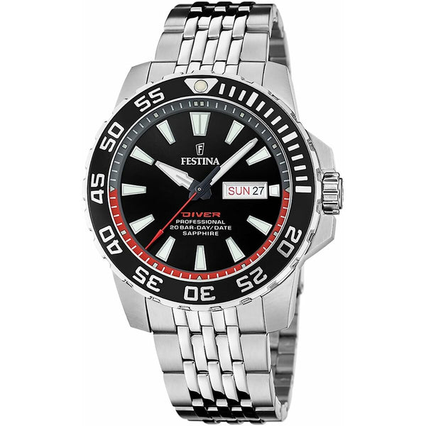 Men's Watch Festina F20661/3 Black Silver-0
