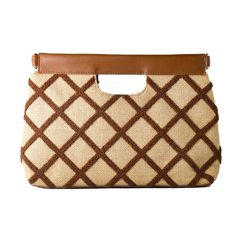 Laura Ashley VALETTA-QUILTED-TAN Brown Clutch
