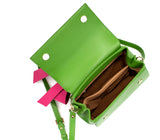 Gunas New York Cottontail Neon Green Vegan Leather Satchel Bag