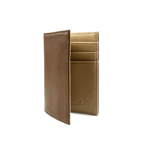 Claudi G Collection Micro Leather Wallet- Chocolate/Tan