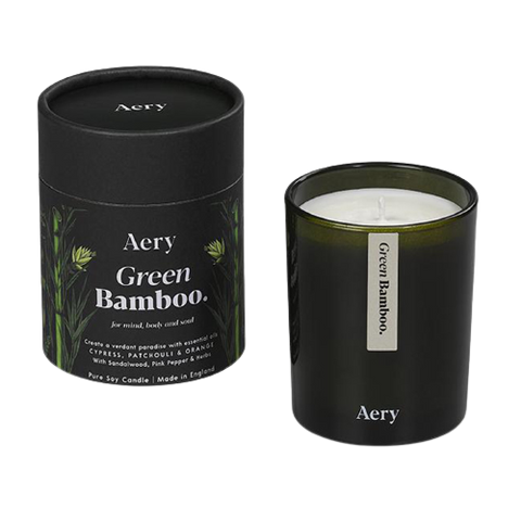 Aery Living Botanical Green 200g Soy Candle Green Bamboo