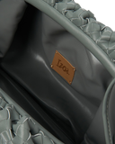 Izoa Vincenza Woven Leather Clutch Crossbody Bag Grey