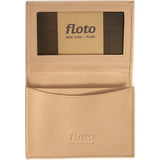 Floto Italian Leather Firenze Business Card Case Wallet cream
