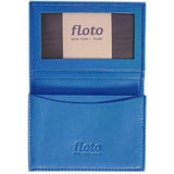 Floto Italian Leather Firenze Business Card Case Wallet blue
