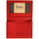 Floto Italian Leather Firenze Business Card Case Wallet red