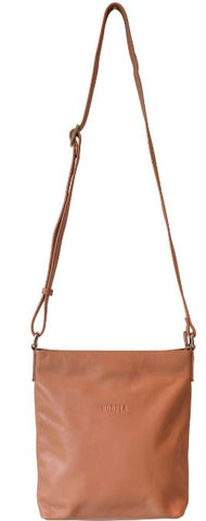 HOOPLA LEATHER CROSSBODY SLOUCH BAG CHESTNUT BROWN