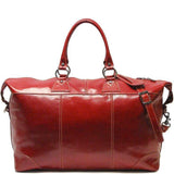 Floto Capri Italian Leather Duffle Travel Bag Suitcase red