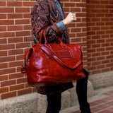 Chiara Leather Travel Bag red