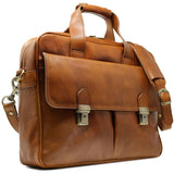 Computer Bag Floto Roma Leather Briefcase Messenger tobacco brown 2