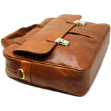 Computer Bag Floto Roma Leather Briefcase Messenger tobacco brown 3