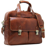 Computer Bag Floto Roma Leather Briefcase Messenger brown 2
