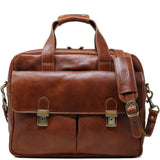 Computer Bag Floto Roma Leather Briefcase Messenger brown