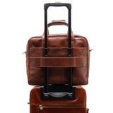 Computer Bag Floto Roma Leather Briefcase Messenger brown 7