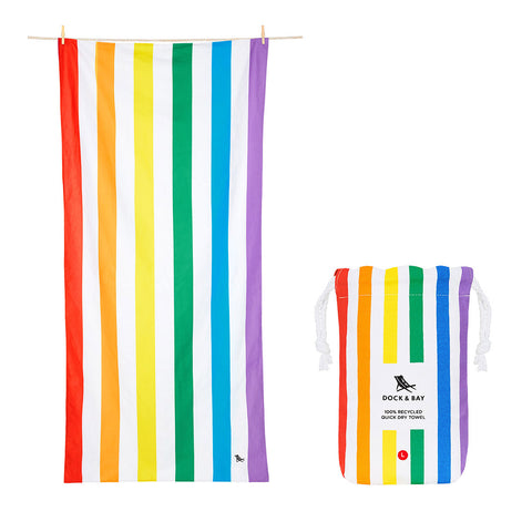 Dock & Bay Beach Towel Summer Collection L 100% Recycled Rainbow Skies