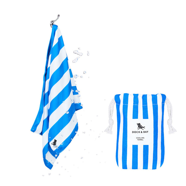 Dock & Bay Cooling Towel Cabana Collection 100% Recycled Bondi Blue