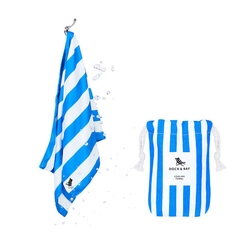 Dock & Bay Cooling Towel Cabana Collection 100% Recycled Bondi Blue