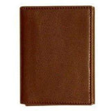 leather tri-fold id wallet floto brown