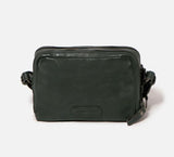 STITCH & HIDE WASHED LEATHER FITZROY CROSSBODY/SHOULDER BAG PETROL GREEN - FREE WALLET POUCH