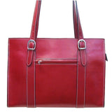 Floto Italian Leather Roma Women's Shoulder Bag Briefcase red