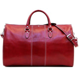 Floto Italian Leather Garment Duffle Bag Suitcase red