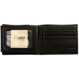 leather billfold wallet floto black
