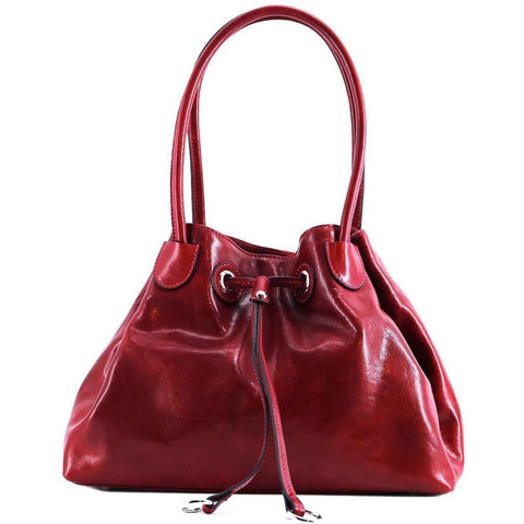 Floto Italian Leather Women's Handbag Shoulder Bag Sorrento red