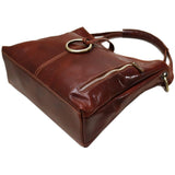 Leather Shoulder Bag Floto Tavoli Tote brown bottom