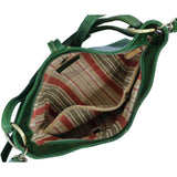 Italian Leather Shoulder Bag Floto Tavoli Tote green inside