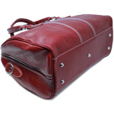 Floto Italian leather mini duffle bag handbag carryon red