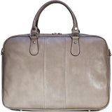 Slim Leather Briefcase Floto Venezia grey