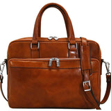 Leather Messenger Bag Laptop Briefcase Avelo olive