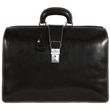 leather briefcase attache floto ciabatta black