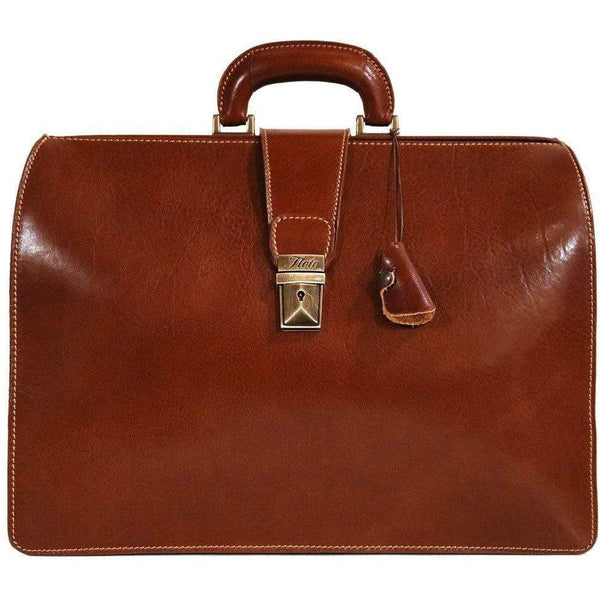 leather briefcase attache floto ciabatta brown