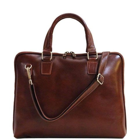 leather slim briefcase floto cortona