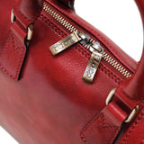 Leather Slim Briefcase Milano Red Close