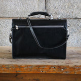 Leather Roller Buckle Briefcase Floto Novella black back