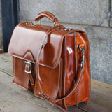 Leather Roller Buckle Briefcase Floto Novella end