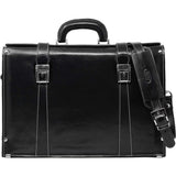 Floto Italian Leather Briefcase attache Trastevere black front